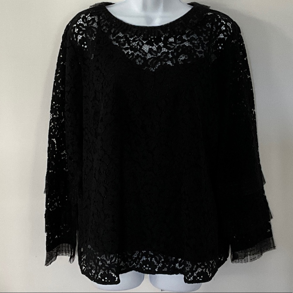J. Crew Black Lace Blouse